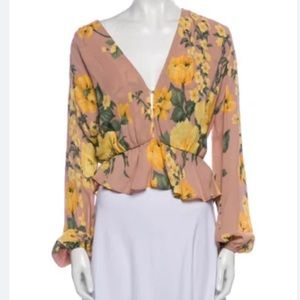 Floral Print Plunge Reformation Top